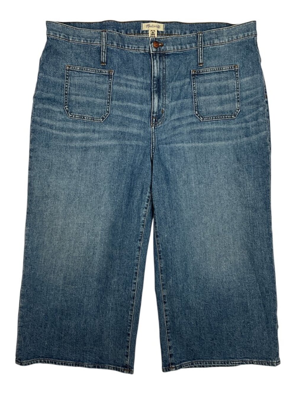 Madewell Petite Wide Leg Crop Jeans 36P Chesney Wash